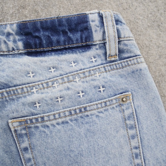 Ksubi Jeans Womens 26 Blue New Wave Atomik High Rise Slim Straight Split Hem - Picture 8 of 12